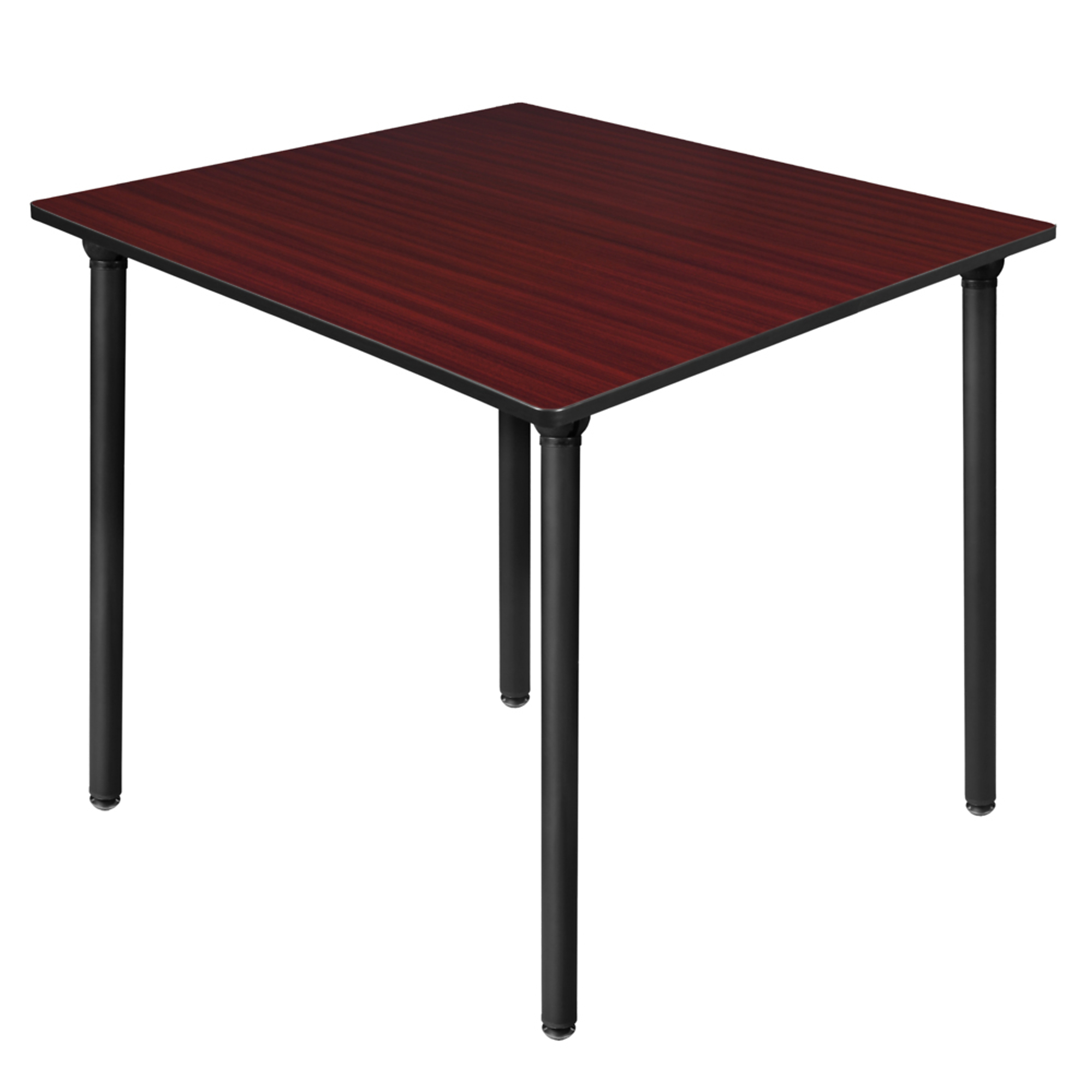 Regency Kee Breakroom Table — 48in. Square, Mahogany Top, Black Folding Legs, Model# TBF4848MHBK